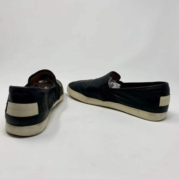 Frye Dylan Slip On Sneakers in Black Leather Size 8.5‎ - Picture 6 of 8
